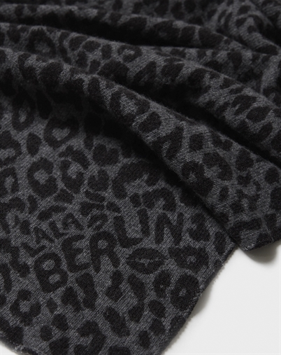 Lala Berlin - Triangle M Printed Cashmere Tørklæde - Asphalt Leo